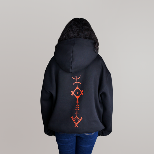 Siyala Hoodie Black Backprint Women