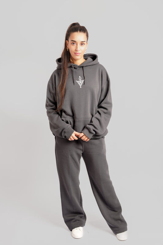 Khlala Hoodie Charcoal & White Women