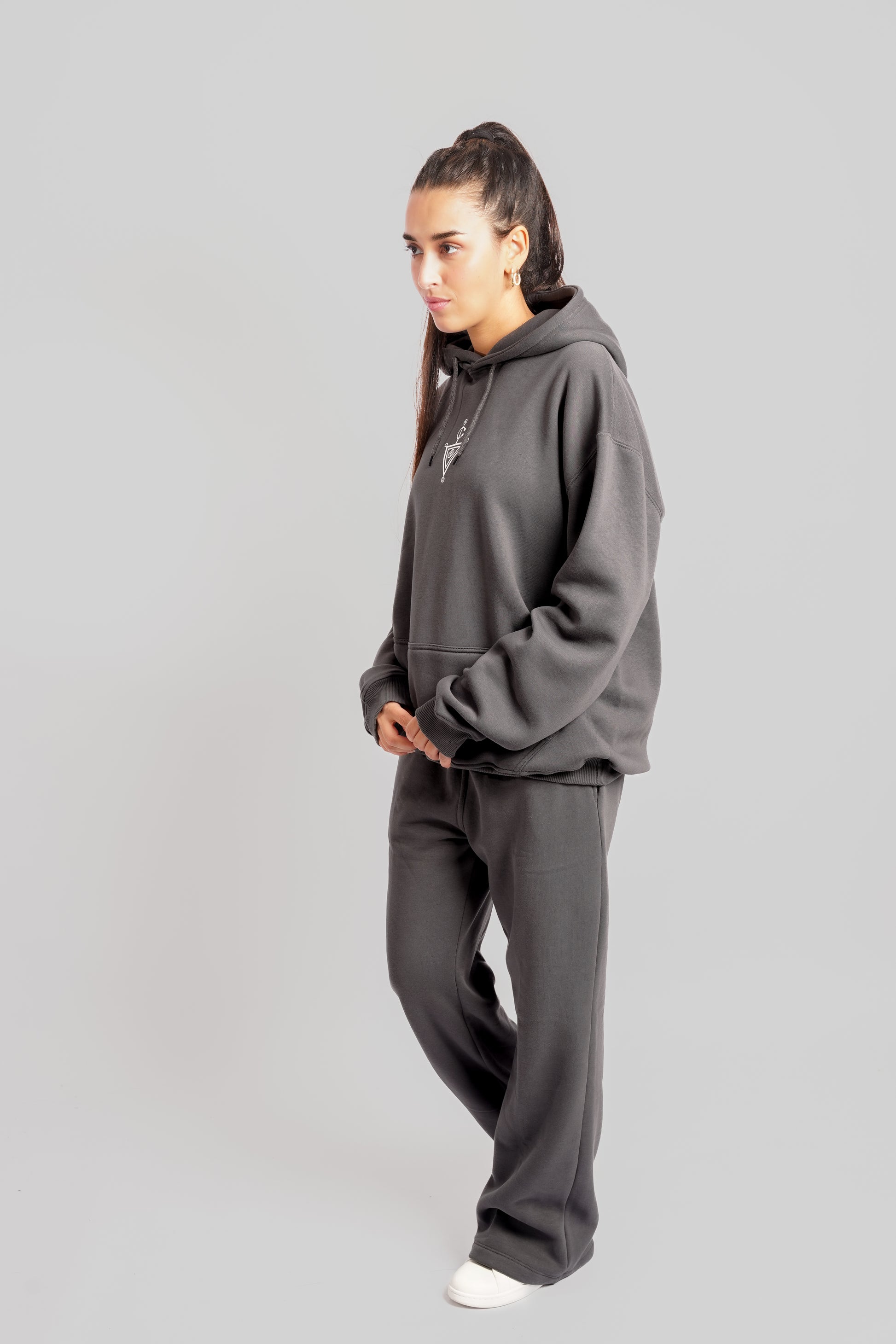 Khlala Hoodie Charcoal & White Women
