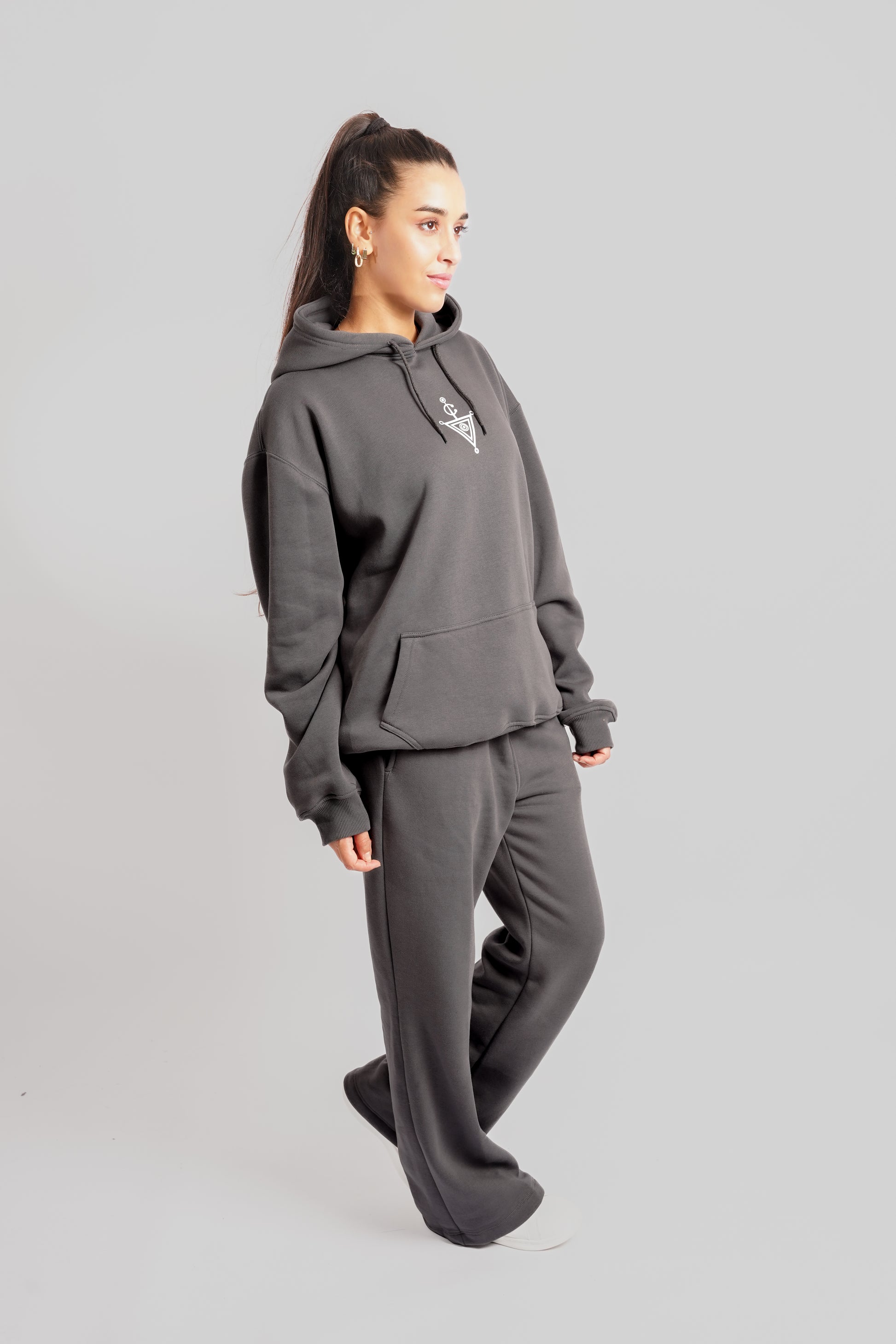 Khlala Hoodie Charcoal & White Women