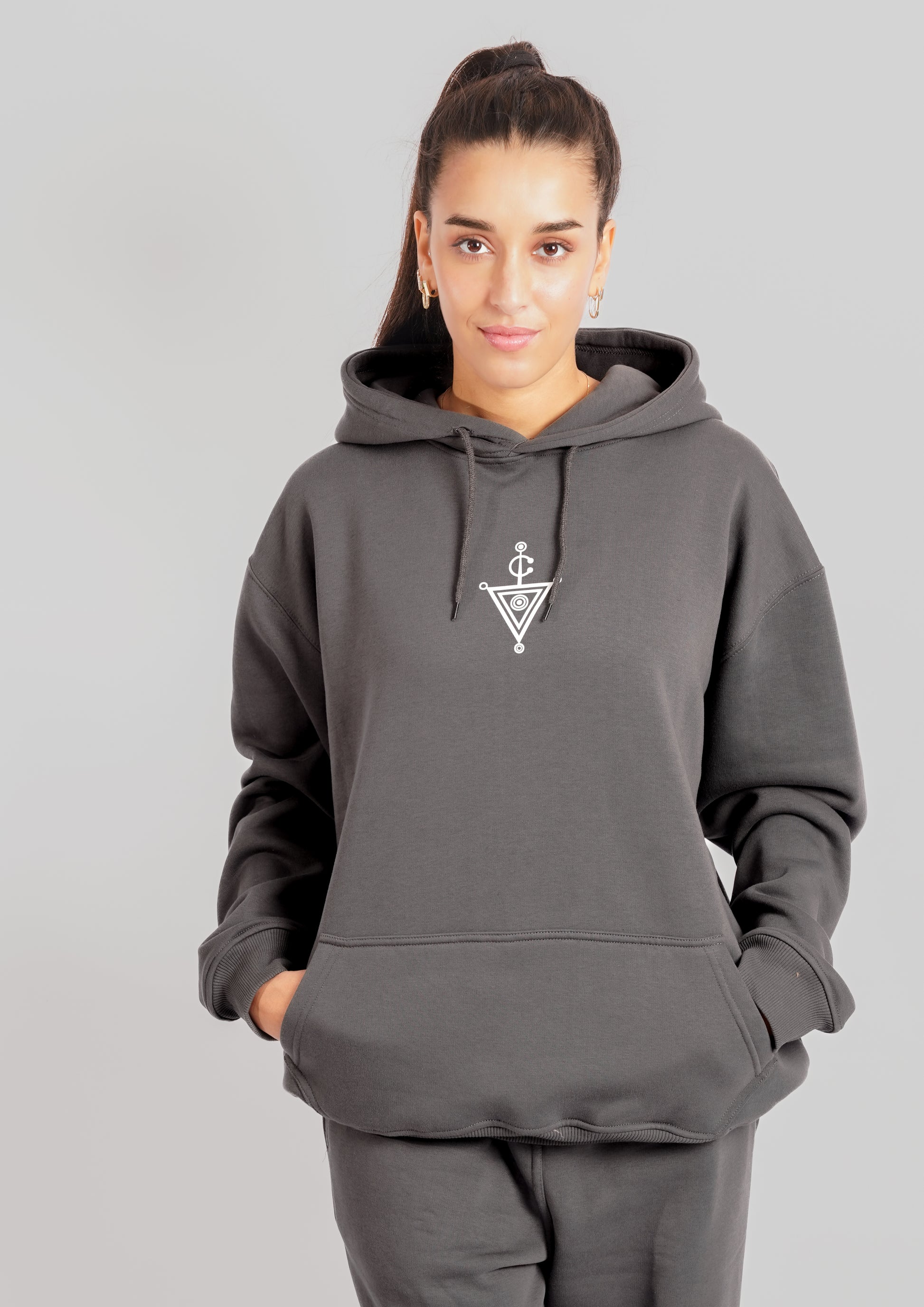 Khlala Hoodie Charcoal & White Women
