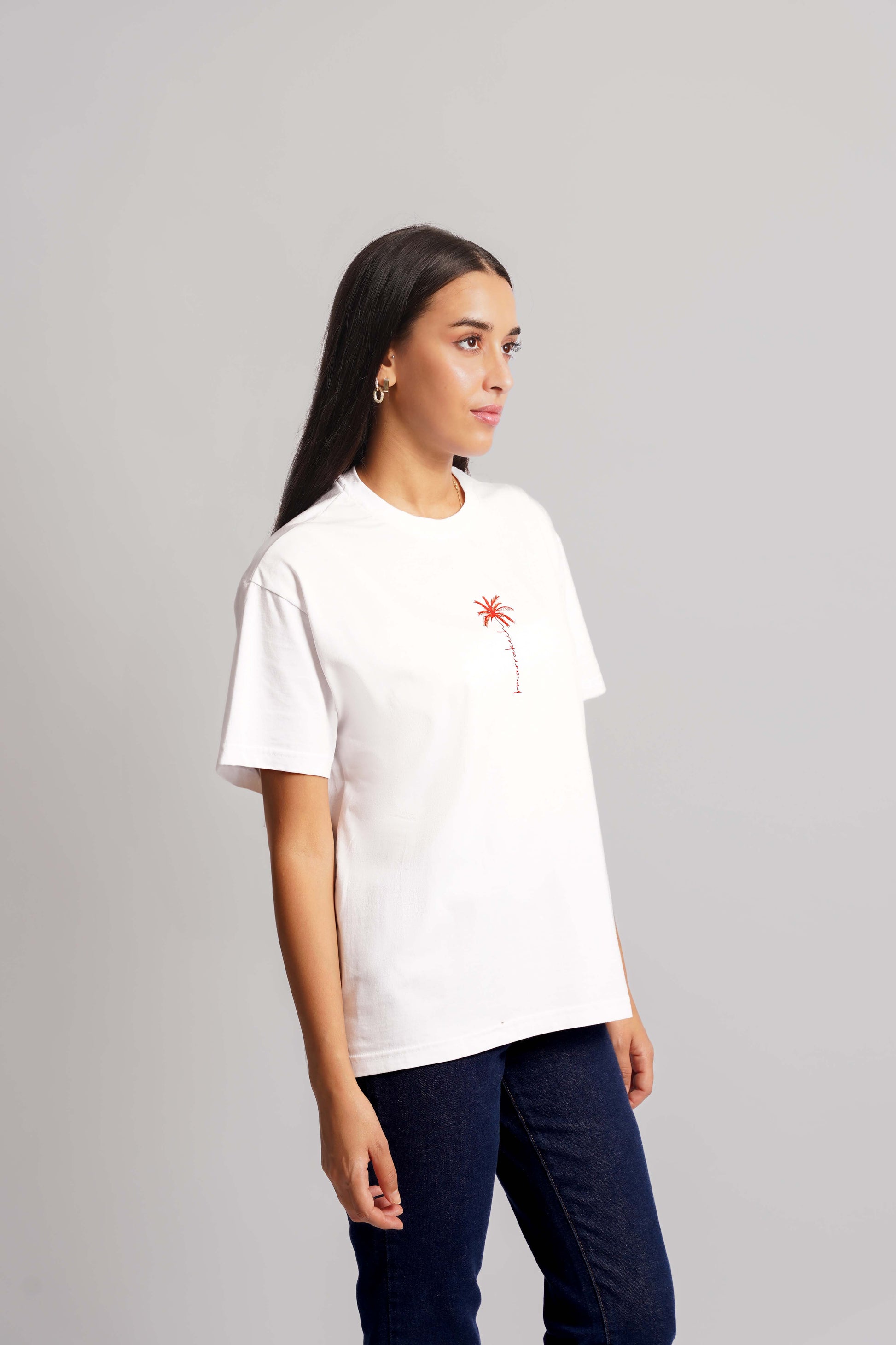Marrakech Palm T-Shirt Red print Women