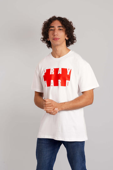 Pray Hard T-Shirt White Men