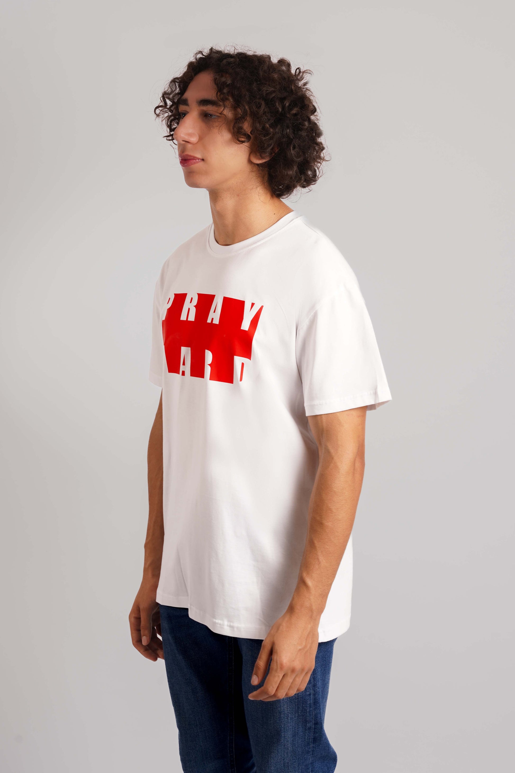 Pray Hard T-Shirt White Men