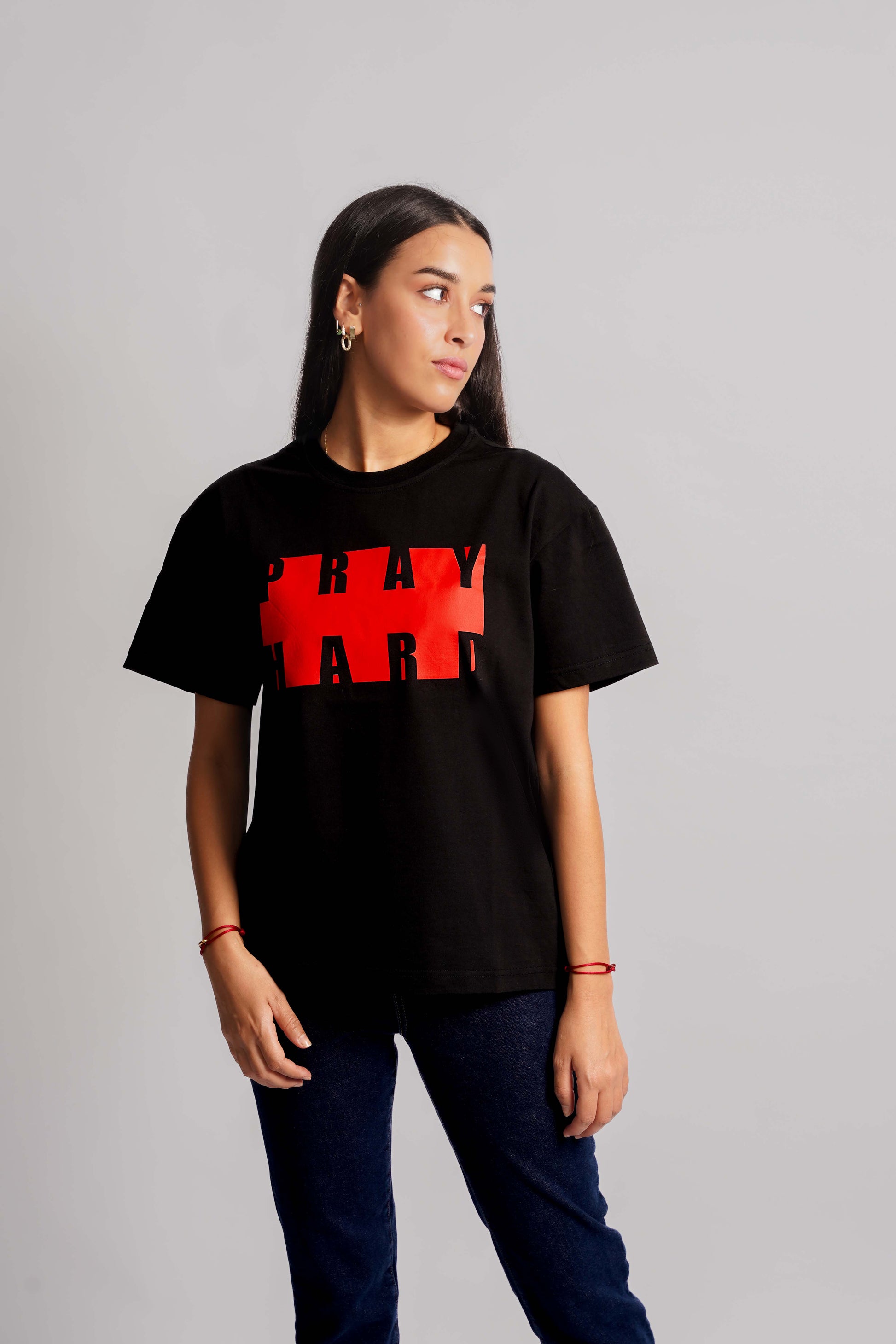 Pray Hard T-Shirt Black Women