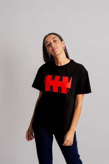 Pray Hard T-Shirt Black Women