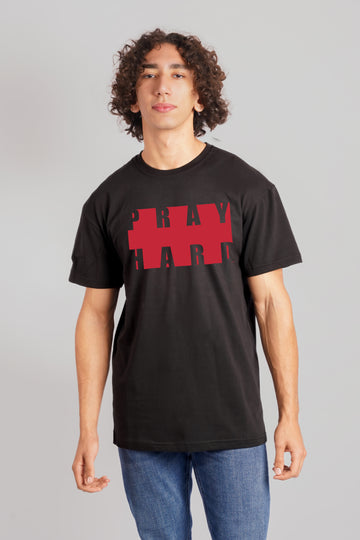 Pray Hard  T-Shirt Black Men
