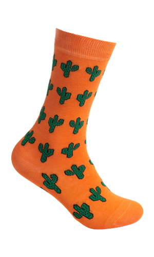 Cactus Orange Socks
