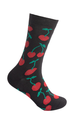 Cherry Black Socks