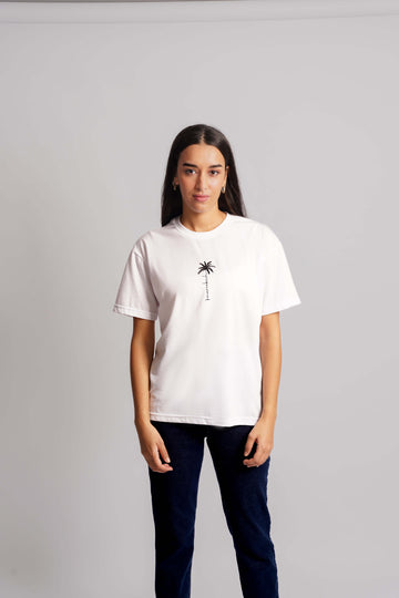 Marrakech Palm T-Shirt Black print Women